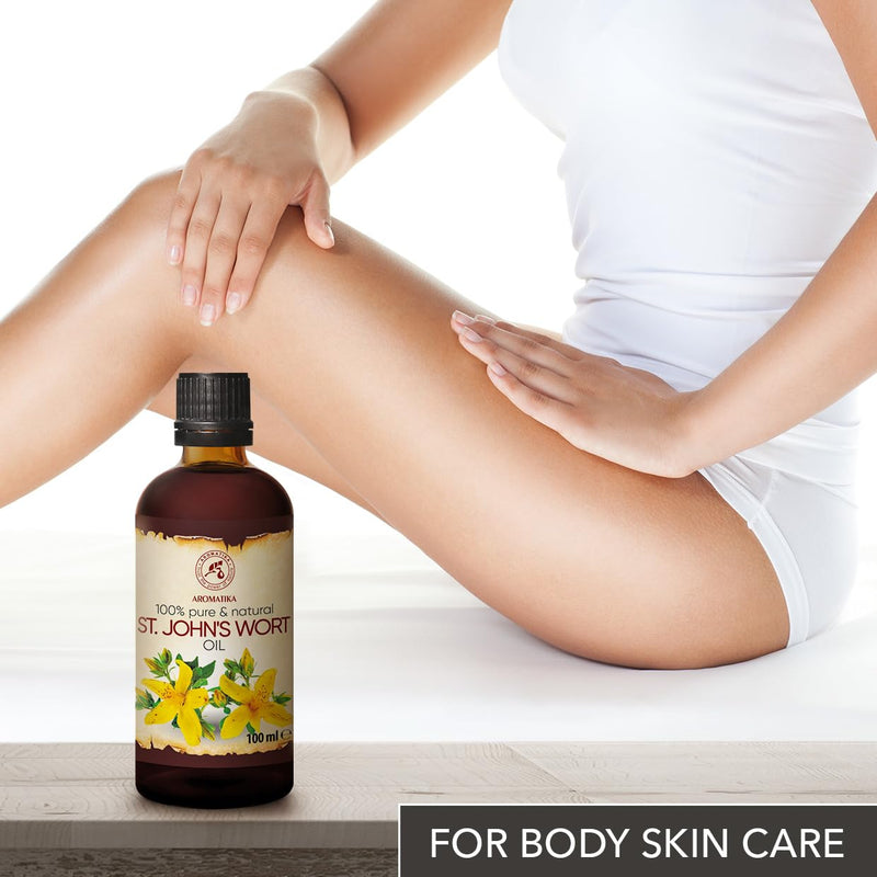 [Australia] - St Johns Wort Infused Oil 3.4 Fl Oz - 100ml - Hypericum Perforatum - 100% Pure & Natural - St. John's Wort Oil for Intensive Care Face - Body - Skin - Hair - Massage - Great w/Essential Oil 3.4 Fl Oz (Pack of 1) 