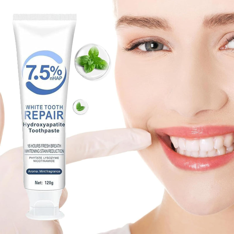 [Australia] - Hydroxyapatite Toothpastes 7.5%,2pcs 7.5 Toothpaste for Enamel Protection and Tooth Strengthening, Gentle Mint, Fresh Breath, Daily Use for Oral Health 