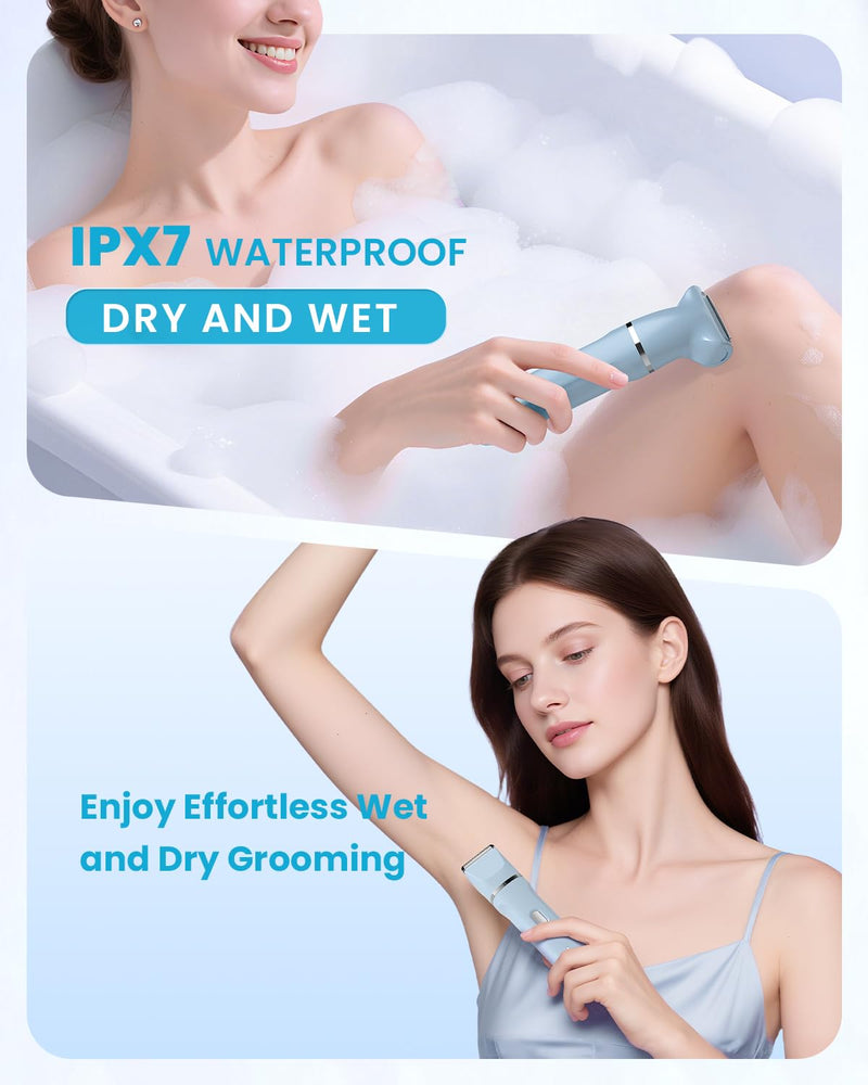 [Australia] - Bikini Trimmer for Women - 5 in 1 Electric Razors for Ladys Pubic Facial Nose Body Leg Hair Removal, Waterproof Electric Shaver for Women Private Area Sensitive Skin, Personal Hair Trimmer 