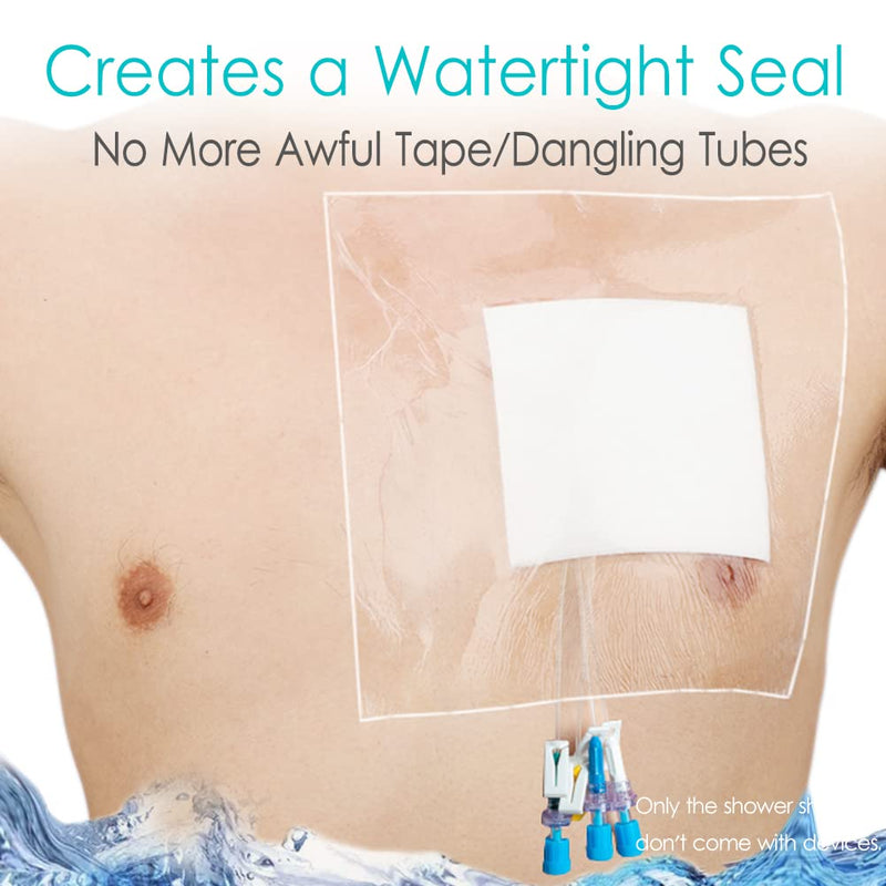 [Australia] - 25 Pcs Waterproof Stoma Shower Cover 9"x9", Ostomy Bag Protector Shield Film Bandage Adhesive Dressing for Colostomy Pouch Supply Bath Guard Accessory 9x9 Inch (Pack of 25) 