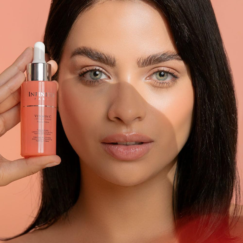 Infinitek Paris Vitamin C Facial Serum | With Organic Silicon & Ferulic Acid | Brightening Face Skincare Essential for a Smoother, Luminous Complexion | 1 fl oz / 30 ml Vitamin C Face Serum
