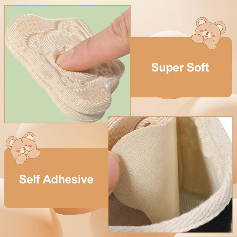 [Australia] - Heel pads shoes for children, 6 pieces cute heel holder children's heel pads for shoes that are too big, shoe reducer for girls and boys 