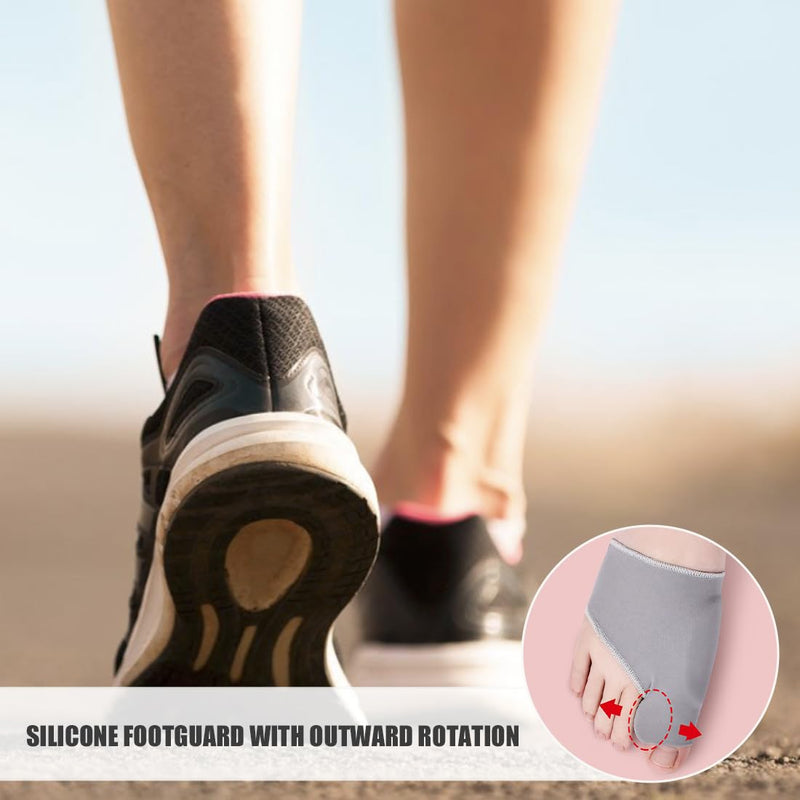 [Australia] - 2 pairs of hallux valgus socks with gel pad protection, hallux valgus correction, hallux valgus retractor, toe spreader, adjustable foot corrector, toe valgus spacer with silicone protection 