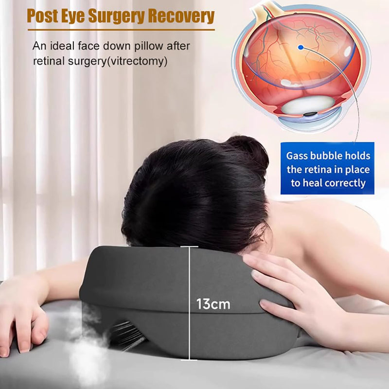[Australia] - Fcare Face Down Pillows Massage After Surgery Post Eye Surgery, Pillow for Bed Headrest Prone Down Sleeping，Face Cradle，BBL Pillow Recovery & Removable Cover Grey 