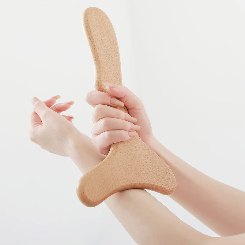 [Australia] - Wood Therapy Massage Tool Wooden Lymphatic Drainage Massager One-handed Body Sculpting Tools for Maderoterapy,Anti-Cellulite,Gua Sha,Muscle Release-11 * 6inches 