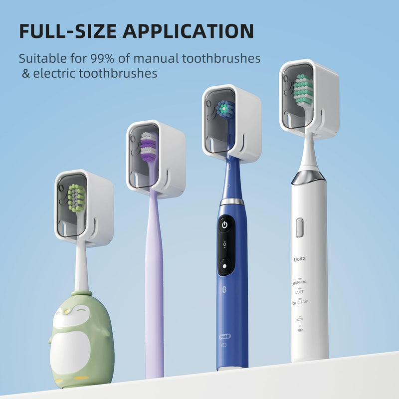 [Australia] - Travel Toothbrush Head Cover 2PCS, Electric Toothbrush Covers Caps, Ventilated Toothbrush Protectors Caps for Travel, Camping, Bathroom, Business, Grey 