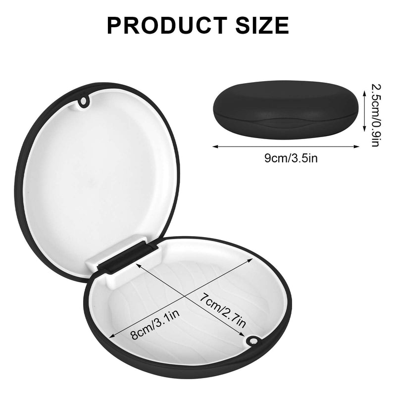 [Australia] - Disnace denture container, box for dental splints & grinding splint box, storage box for dentures, denture box, dentures box, braces box, portable & easy to clean (black) black 