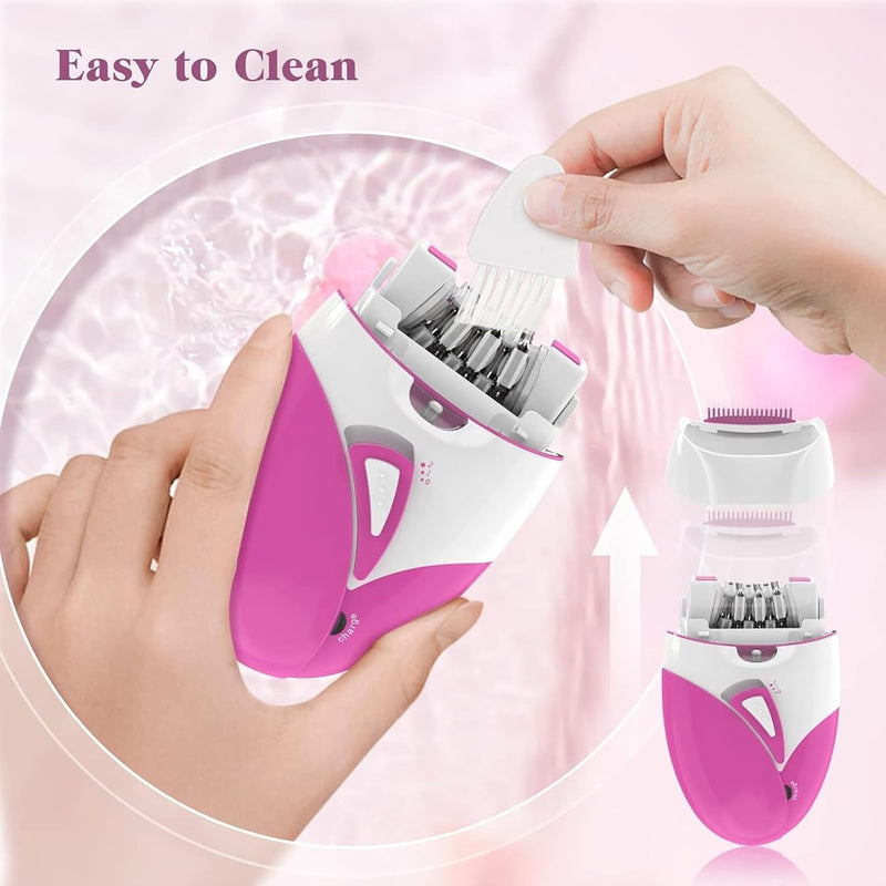 [Australia] - Epilator for Women, Smooth Glide Epilator Facial Hair Remover for Women with 2 Speed & LED Light, Electric Facial Hair Removal Suitable for Face, Bikini Areas, Underarms, Arms, Legs 
