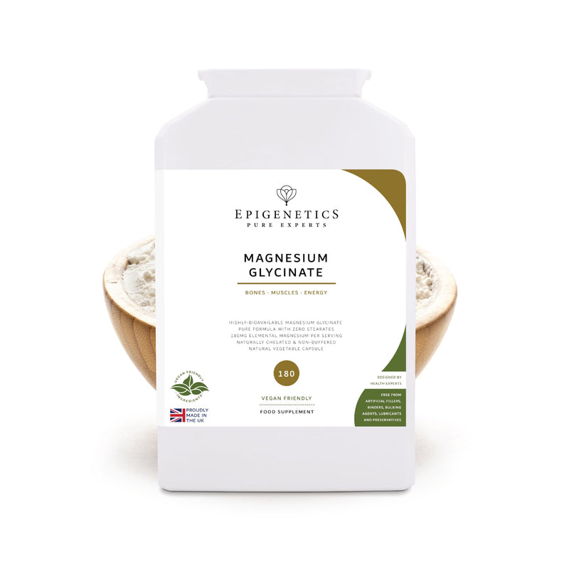 Magnesium Glycinate Supplement 212mg | 180 Vegan Capsules UK Made | Supports Energy & Reduces Fatigue | Magnesium Bisglycinate (212mg Elemental) | High Strength & Bioavailable | 2 Months Supply