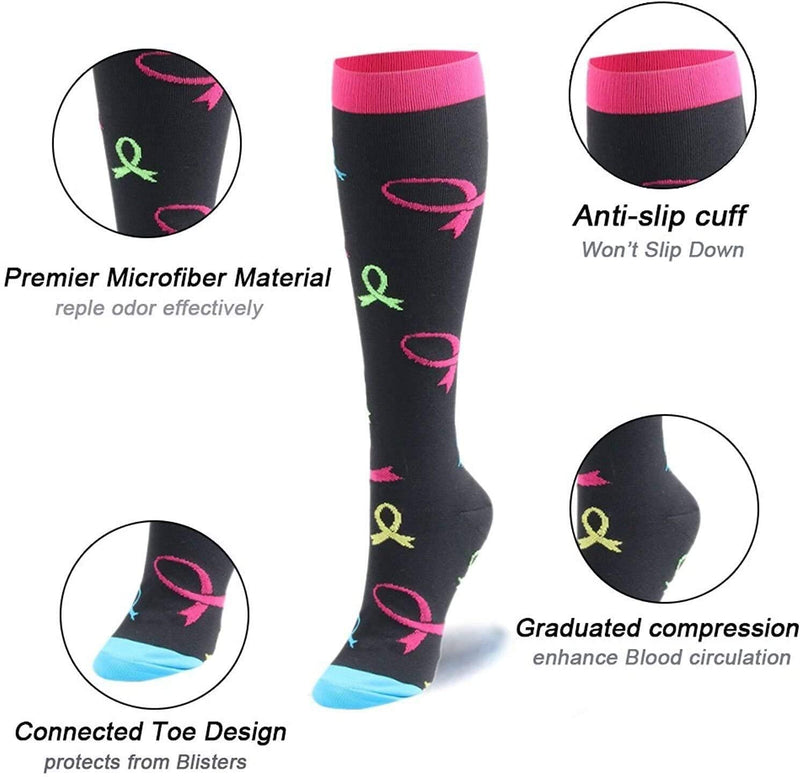 [Australia] - 8 pairs of compression stockings for men and women (15-20 mmHg), compression socks, support stockings for nurses, sports, flight, travel, running, athletics, pregnancy, medical, blood circulation S-M Assorted 1 (8 pairs) 