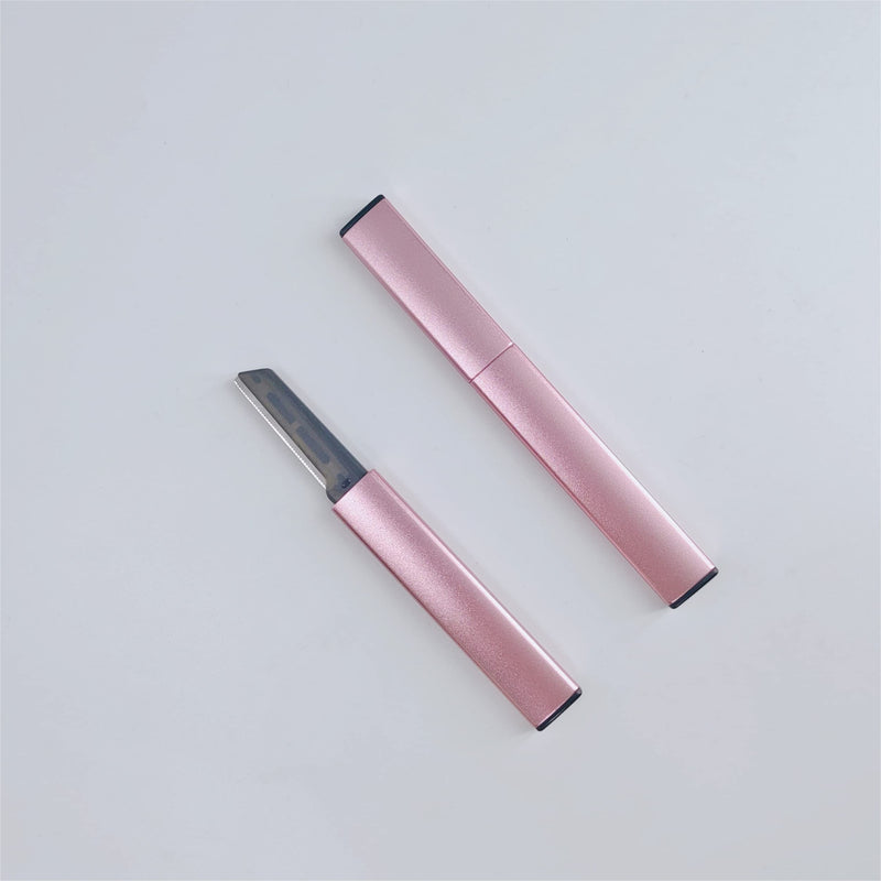 [Australia] - Exfoliating Eyebrow Razor Dermaplaning Tool Eyebrow Trimmer with 4 Replacement Blades, Facial Razors for Women Aluminum Alloy Handle & Stainless Steel Blade (pink) pink 1 Count (Pack of 1) 