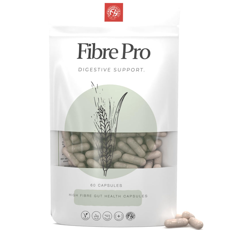 Fibre Pro Complex Capsules - Inulin Powder - Husk Powder - Lactobacillus Acidophilus for Digestive System - Supplement 60 Capsules