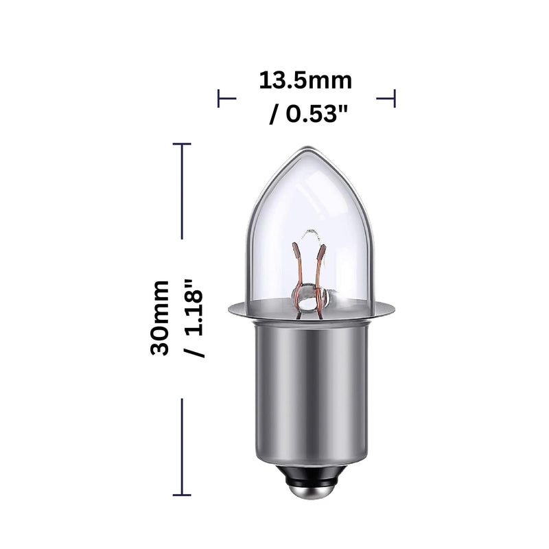 [Australia] - Replacement 2D 2.4 Volt, 0.7A Bayonet Base P13.5 Krypton Flashlight Bulbs, Pack of 2 Energy efficient Flashlight Krypton Bulbs to fit a Standard 2D Torches 