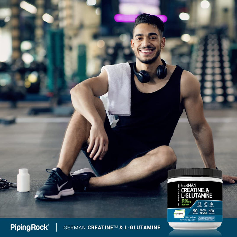 [Australia] - Fitness Labs German Creatine and L-Glutamine | 1.1 lbs | Monohydrate and Creapure Powder | Vegan Fitness Supplement 