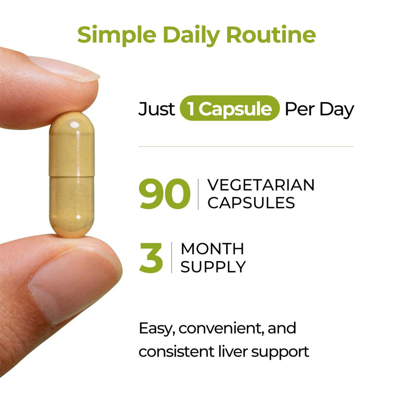 Milk Thistle Liver Support Supplement,90 Vegetarian Capsules | 80% Silymarin Daily Supplement with Inositol, Turmeric & Vitamin C, Non-GMO, Gluten-Free 1