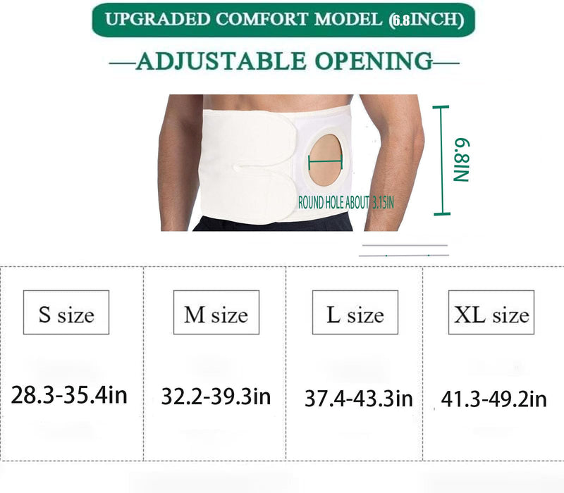 [Australia] - Ostomy Support BeltÔºåAdjustable Prevent Parastomal Hernia Support Belt For Men Women,Colostomy Ileostomy Postoperative Abdominal(White, L (37.4-43.3in)) L (37.4-43.3in) White 