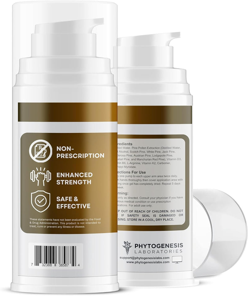 Phytogenesis Enhanced Men’s Wellness Gel, Low T Support for Men | T Booster, Muscle Recovery, Energy Booster, Healthy Aging, Vitamins D3, K2, B6 & L-Arginine