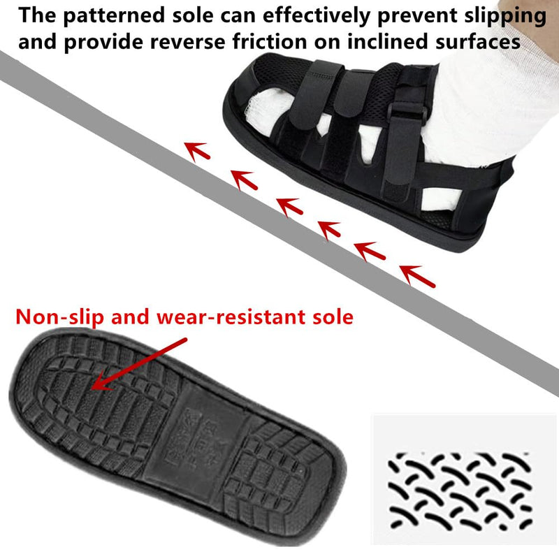 Post Op Shoe, Recovery Plaster Shoe with Waterproof Leg Cast Cover, Operation Foot Support for Injury, Fracture, Plantar Fasciitis and More, Unisex, Adjustable, Lightweight, Easy to Wear (L) Large