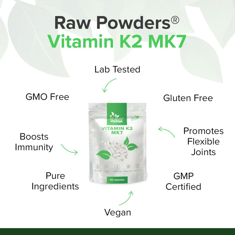 [Australia] - RP Vitamin K2 MK7 250μg capsules | 60 vegan capsules | Bioactive Vitamin K Formula | Manufactured in ISO licensed facilities | GMO-free, gluten-free, dairy-free and allergen-free Raw Powders 