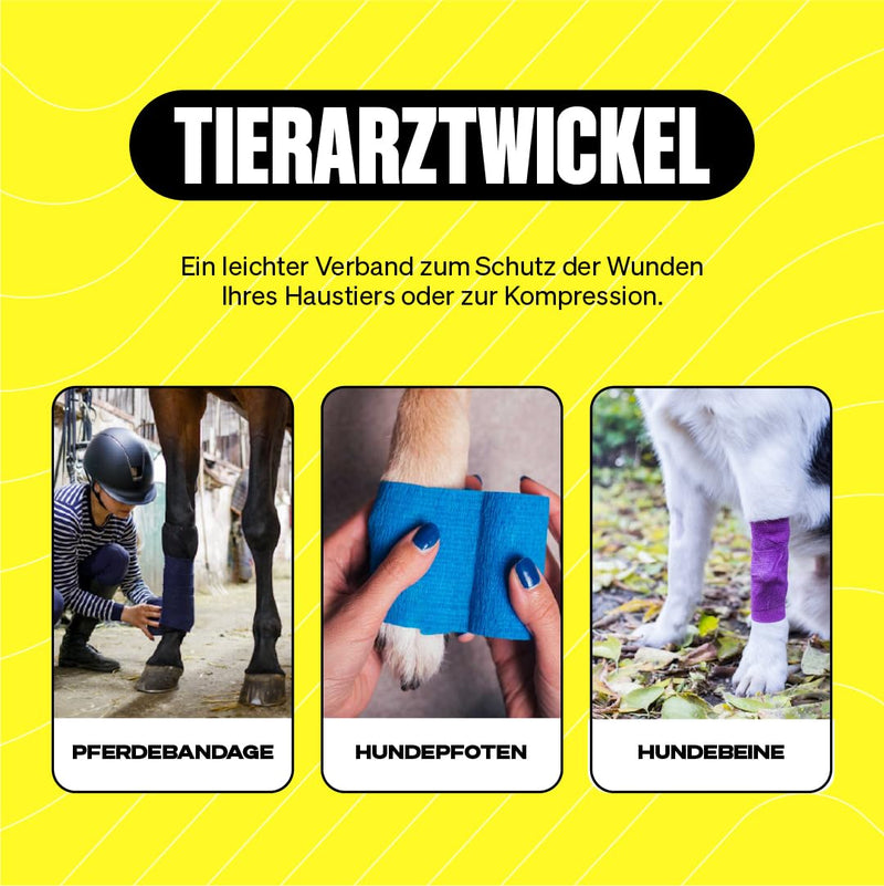 [Australia] - 6 rolls of SPORT TAPE self-adhesive football sock tape - 5 cm x 4.5 m - black - cohesive bandage sock tape sock tape - wrist and ankle bandage for athletes - pet wrap fixing bandage horses, dogs 5 x 450 cm (6 rolls) 