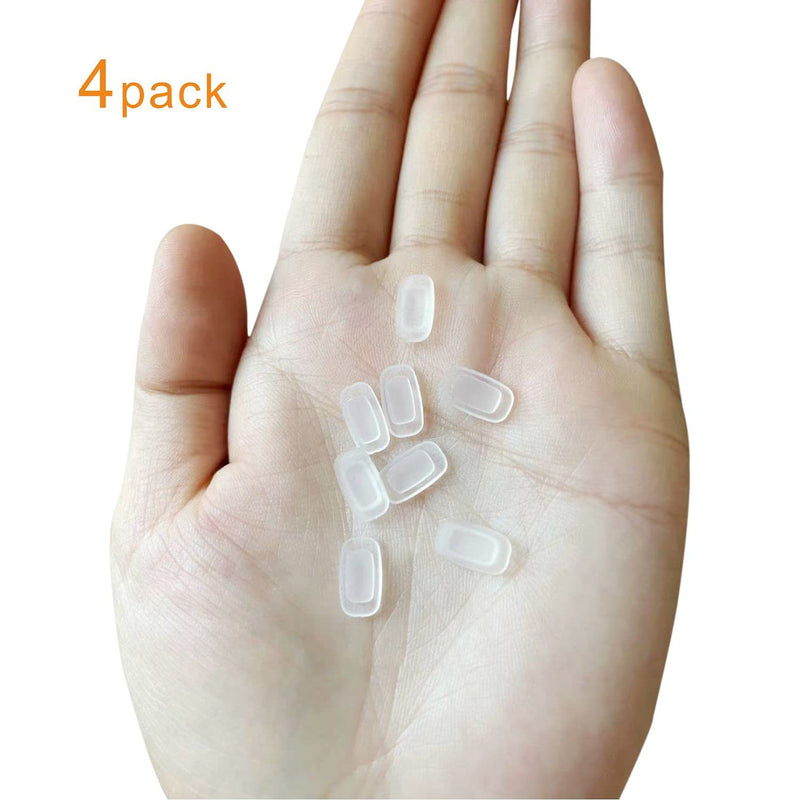 [Australia] - Eyeglass Nose Pads 4 Pair of Replacement Square Premium Grade Soft Silicone - Rectangle Shaped Slide/Push-in Nose Pads White 