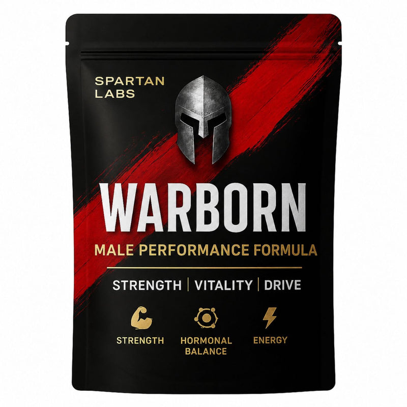 WarBorn Testosterone Supplements for Men - 60 Vegan Tablets (1 Months Supply) with Well-Known Ingredients Like Maca, Fenugreek, Zinc, Shilajit, Tribulus terrestris - Test Boosters for Men