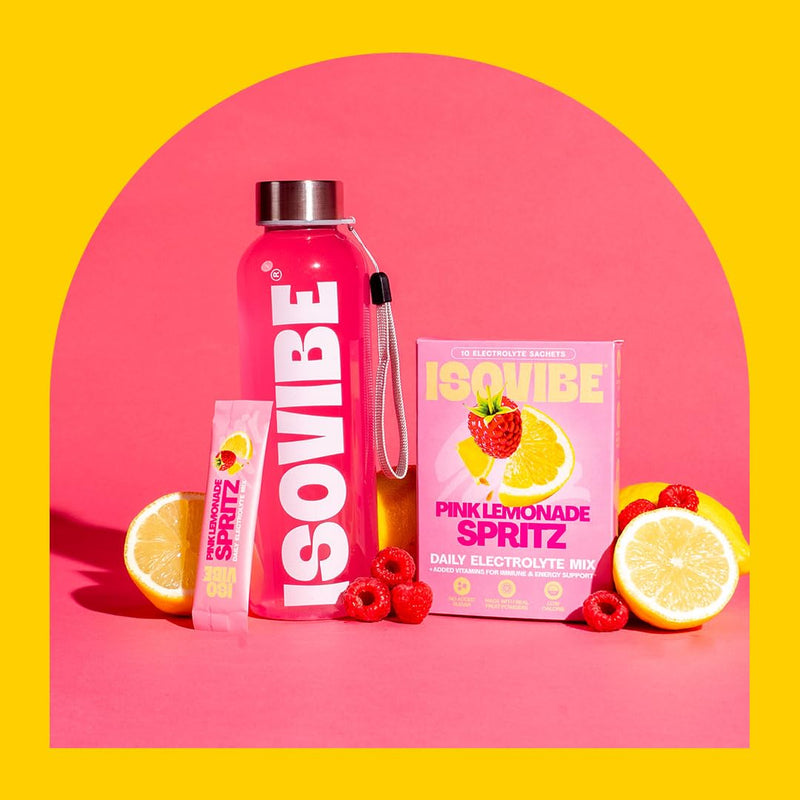 Electrolyte Sachets Pink Lemonade Spritz - Hydration Powder with Vitamin C, B6 & B12 | No Added Sugar, Immune Support, Energy Boost | 30 Single-Serve Sachets for Daily, Workout & Travel 30 Sachets