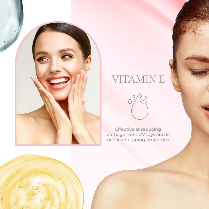 Hyaluronic Acid & Vitamin E Sheet Face Mask - Plumps & Moisturizes Skin, Reduces Wrinkles & Fine Lines, Hydrating Sheet Mask - Cruelty Free Korean Skin Care For All Skin Types - 5 Masks