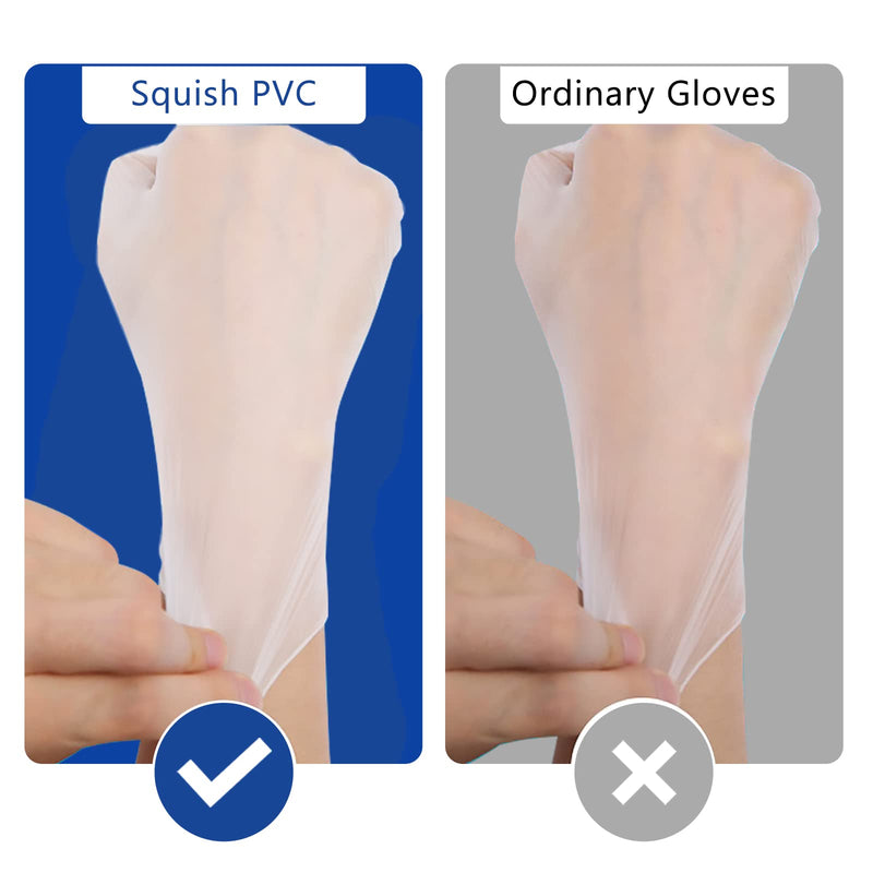 [Australia] - Disposable Gloves, Squish Clear Vinyl Gloves Latex Free Powder-Free Glove Health Gloves for Kitchen Cooking Food Handling, 100PCS/Box, Medium Medium (Pack of 100) 