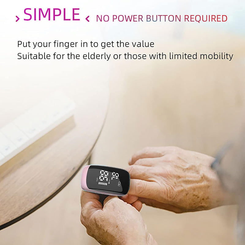 [Australia] - Pulse Oximeter, Blood Oximeter, Fingertip Pulse Oximeter, Rechargeable Pulse Oximeter, Accurate Rapid Blood Oximeter SpO2 Readings Outdoor Sports Home Use (Pink) 