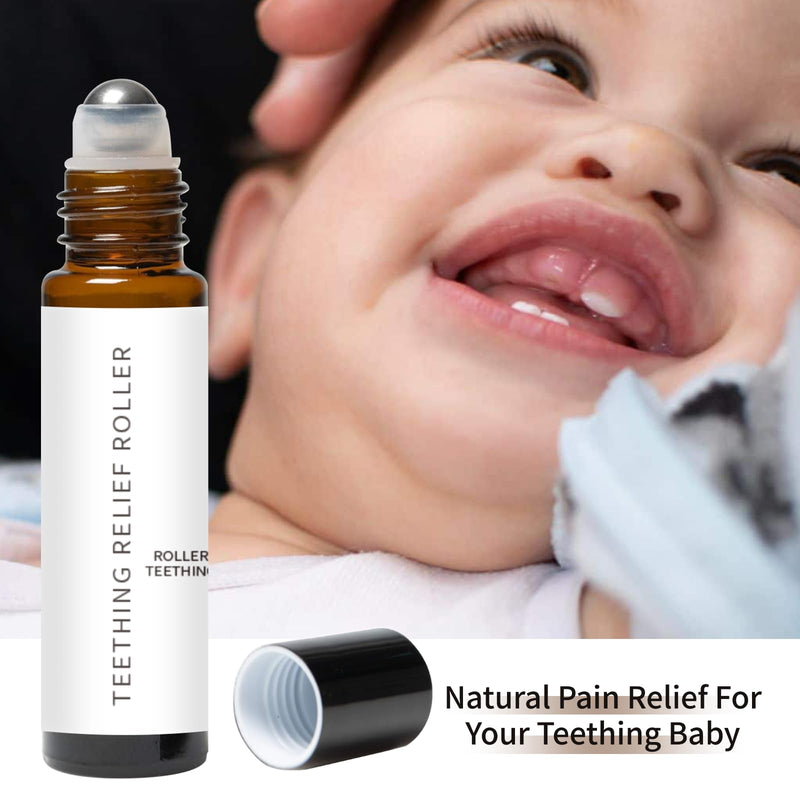 [Australia] - Teething Roller All Natural for Babies, Natural Gum Relief with Chamomile & Rose Oil, 2Pack 