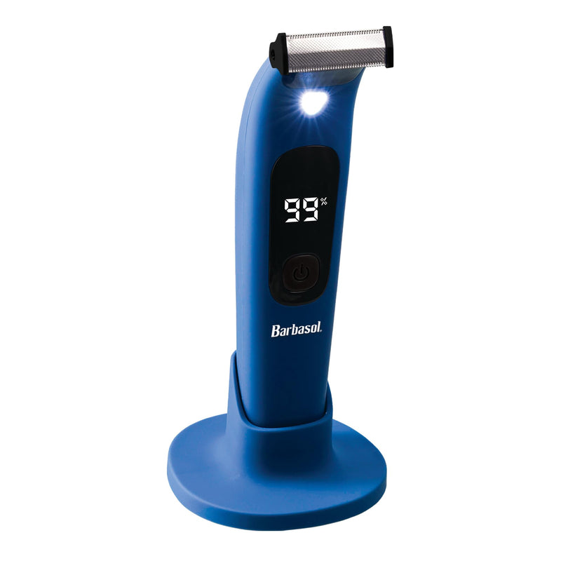 [Australia] - Barbasol Face and Body Shaver, Hybrid Face and Body Single Blade Shaver, Rechargeable with a 2 Hour Run Time, Wet or Dry Shave, LED Screen, Built in Light, Stainless Steel 