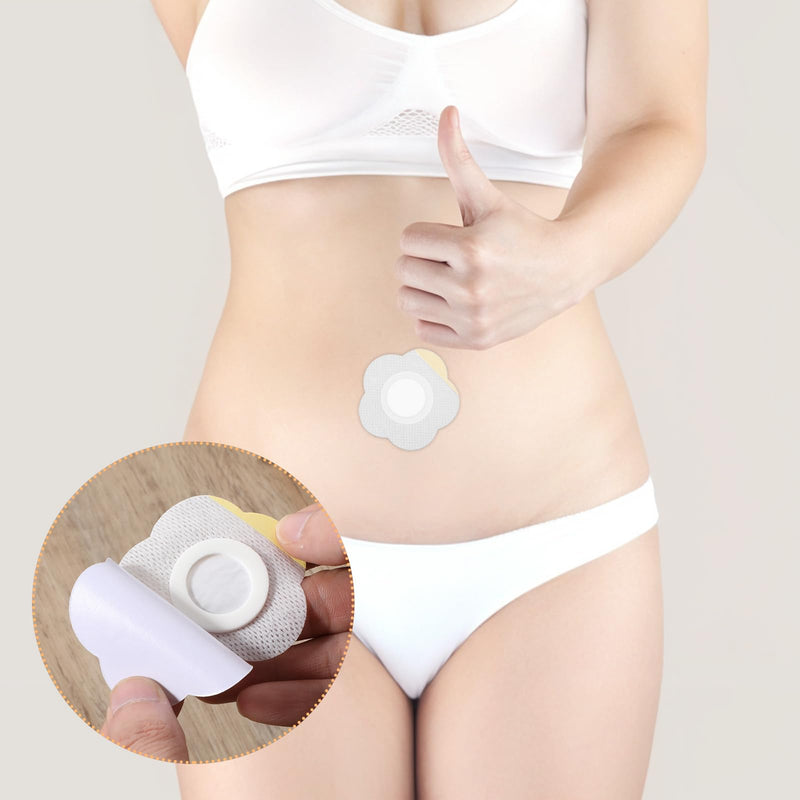 [Australia] - 30 Pcs Disposable Castor Oil Pack Wrap Belly Button Self-Adhesive Castor Belly Button Wrap Pads Highly Absorbent Spunlace Cloth Organic Cover Compress Patches Oil Not Included No Wash 2.24'' 30 