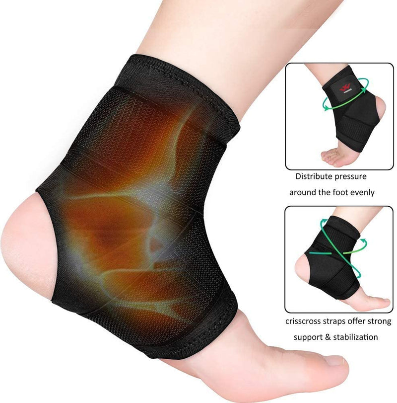 [Australia] - Vinaco Ankle Brace, 2 Pack Breathable & Strong Ankle Brace for Sprained Ankle, Stabilize Ligaments, Prevent Re-Injury, Ankle Braces for men & women with Adjustable Wrap, ankle support for men XX-Large Classic Black 