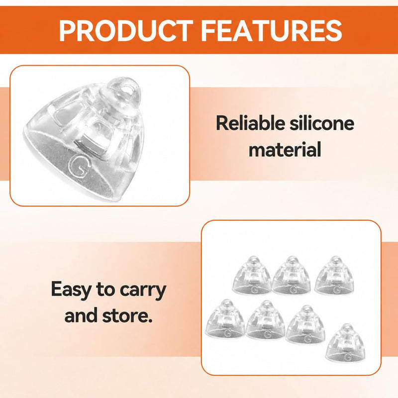 20 x Hearing Aid Domes, 8 mm, Universal Soft Silicone Ear Tips, Protection and Replacement for Hearing Aids, Comfortable, Durable and Easy to Install