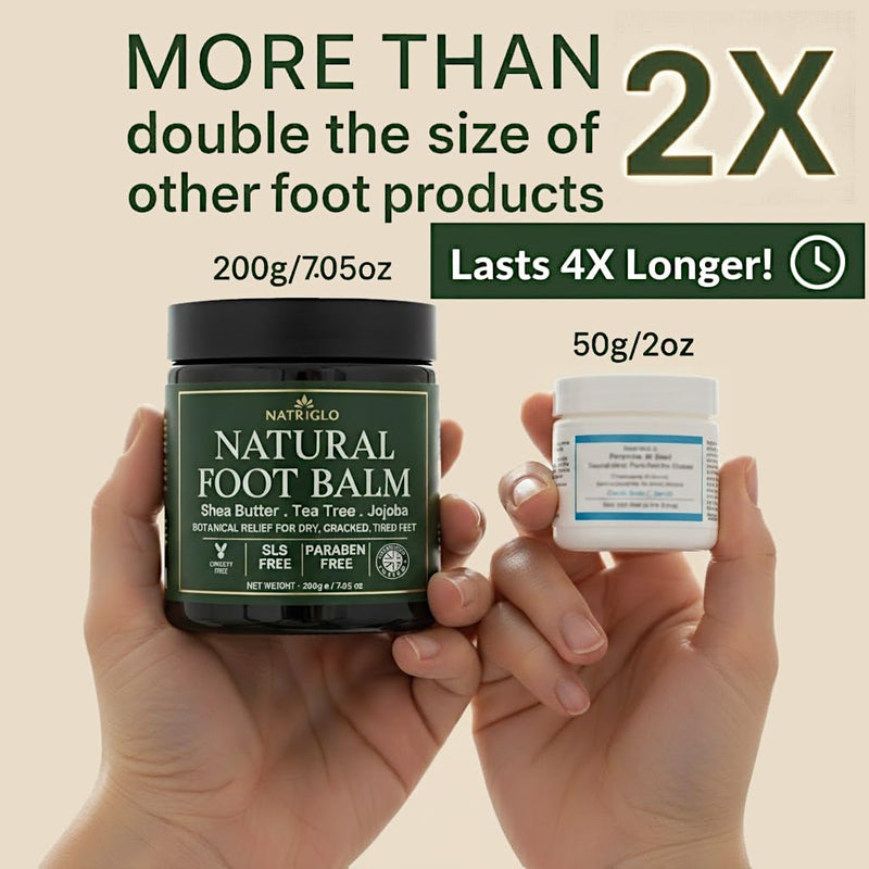 Organic Tea Tree Foot Balm for Dry Cracked Feet & Heels - Intensive Callus Remover & Foot Repair Cream with Shea Butter - Moisturizer for Rough Hard Skin & Cracked Heel Treatment for Men & Women 7.05 Ounce (Pack of 1)
