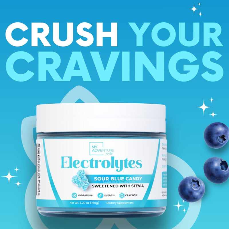 [Australia] - Zero Sugar - Sour Blue Candy Electrolytes Powder - Refreshing Hydration - Caffeine Free Energy - All Natural Ingredients - Vegan, Keto & Paleo - Sugar Free Electrolyte Powder Drink Mix - 30 Servings 5.29 Ounce (Pack of 1) 