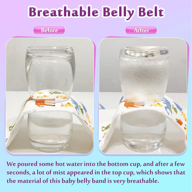 [Australia] - Mybow Umbilical Cord Cover for Newborn Baby Belly Button Band Tummy Wrap Infant Abdominal Binder Umbilical Hernia Belt Baby Colic Wrap Belly Protector Cloth Wrap 