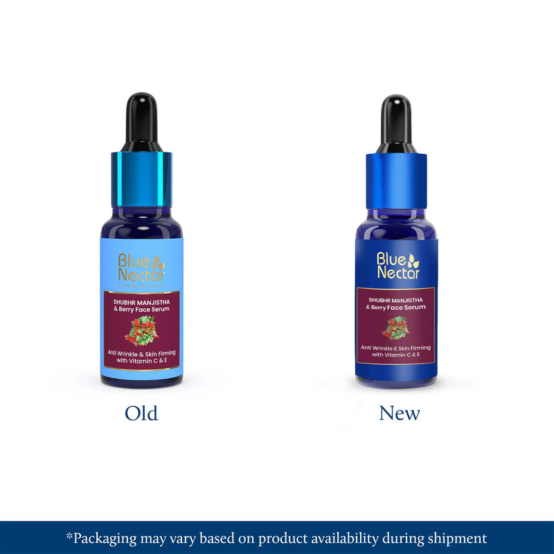 Blue Nectar Manjistha & Berry Serum with Gua Sha for Face | Hydrating Vitamin C Serum for Women & Men (13 Herbs, 1 Fl Oz) Gua Sha with Manjistha Serum