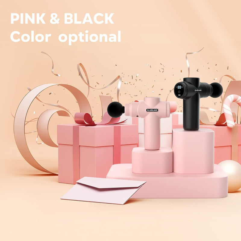 [Australia] - AERLANG Mini Massage Gun-Pink，Muscle Deep Tissue Massager Gun, Handheld Percussion Massager, Portable Quiet Massage Gun with Carry Case for Home Office Gym Motehr Day Gifts for Women Men Her Pink 
