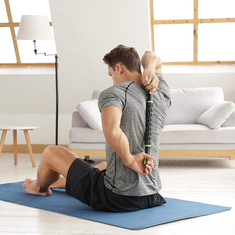 [Australia] - Muscle Roller Stick Massage Roller Muscle Roller Massage Tool for Athletes and Soothing Cramps,Relieving Muscle Soreness, 18 Inches Muscle Roller for Relieving,Physical Therapy,Massage,Body Recovery Green 
