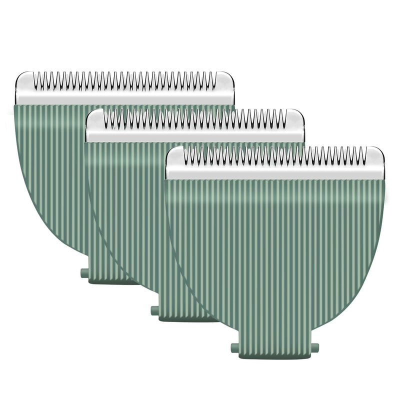 Audoc 3PCS Replacement Blades for Meridian Trimmer,Hygienic Ceramic Hair Replacement Blades for Meridian Body Trimmer (Onyx & Sage),Green 3PC