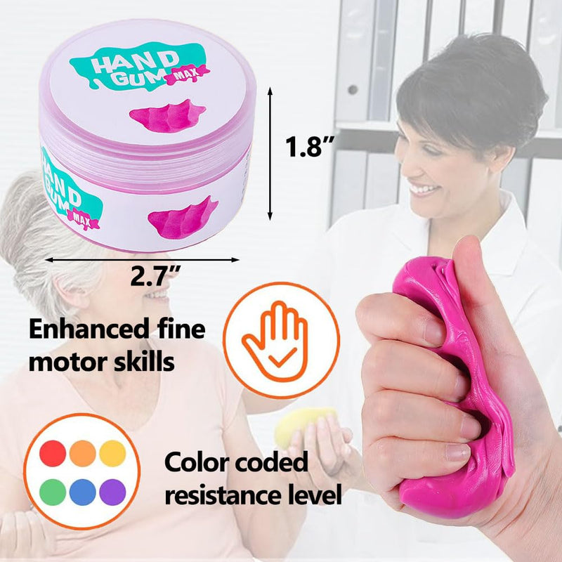 [Australia] - Hand Exercise Rehab Putty Kit for Elderly & Arthritis - Sensory Stress Relief, Finger Stretch, Fidgeting, Grip Strengthening (4 color) 4 color 
