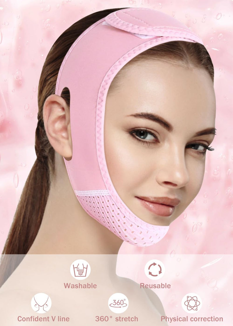 [Australia] - Chin Strap for CPAP Users, Chin Strap for Snoring, Anti Snoring Devices Adjustable, Chin Strap for Men and Women to Stop Snoring, Pink QQ1 