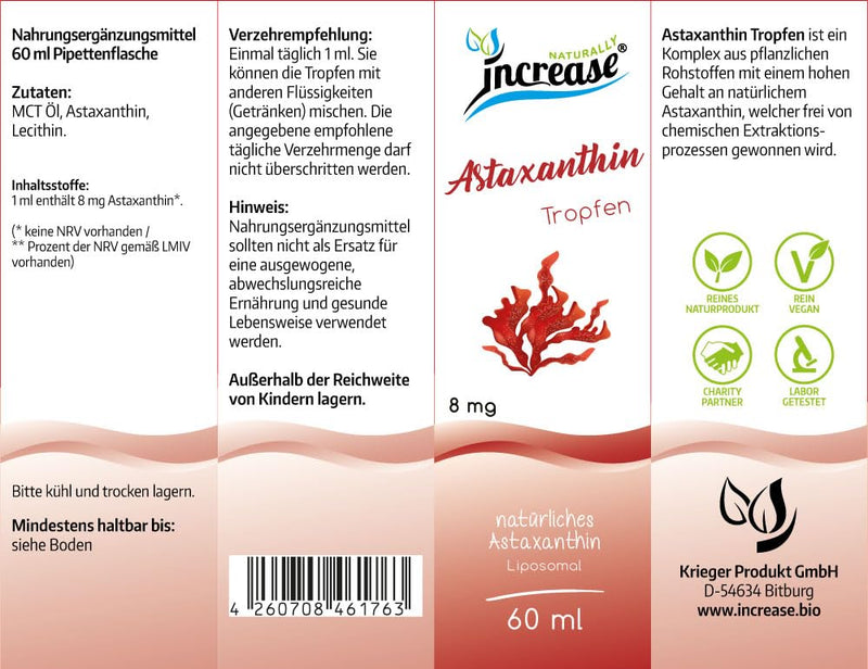 [Australia] - High-dose liposomal astaxanthin drops - (480mg astaxanthin per pack) 8mg astaxanthin per daily dose - MCT oil - high bioavailability 