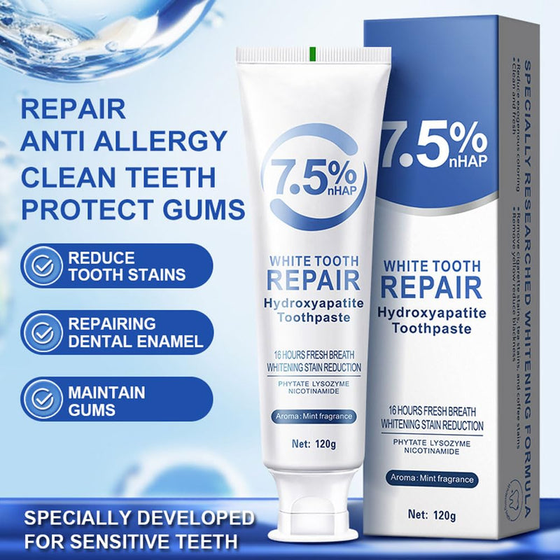 [Australia] - 3 PCS Hydroxyapatite Toothpastes for Enamel Protection and Tooth Strengthening, Fluoride-Free with Gentle Mint, Fresh Breath, Reduce Tooth Sensitivity,Daily Use for Oral Care 4.23 Fl Oz (Pack of 3) 