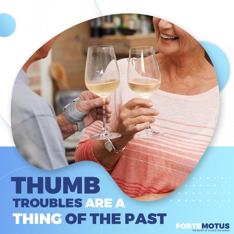 FORTEMOTUS CMC Thumb Brace - CMC Joint Support Stabilizer: for Thumb Joint Pain, Tendonitis, Osteoarthritis, Instability, Lightweight & Adjustable Thumb Support Brace for Men Women Beige, Left Hand Grey - Left Hand Small