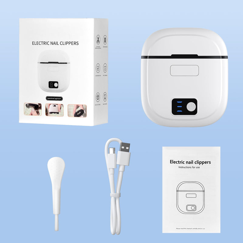 [Australia] - Electric Nail Clipper - Automatic Nail Trimmer with 3 Speed Modes, LCD Display, Nail Scraps Storage & USB Rechargeable Safety Fingernail Trimmer for Babies, Kids, Adults, and Seniors 