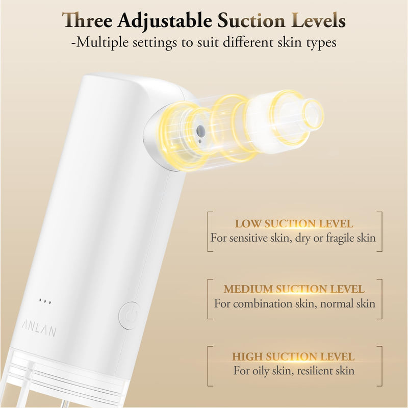 ANLAN Blackhead Remover Vacuum, Pore Extractor with Microbubble Cleaning, 3 Suction Levels, for Face Nose T-Zone