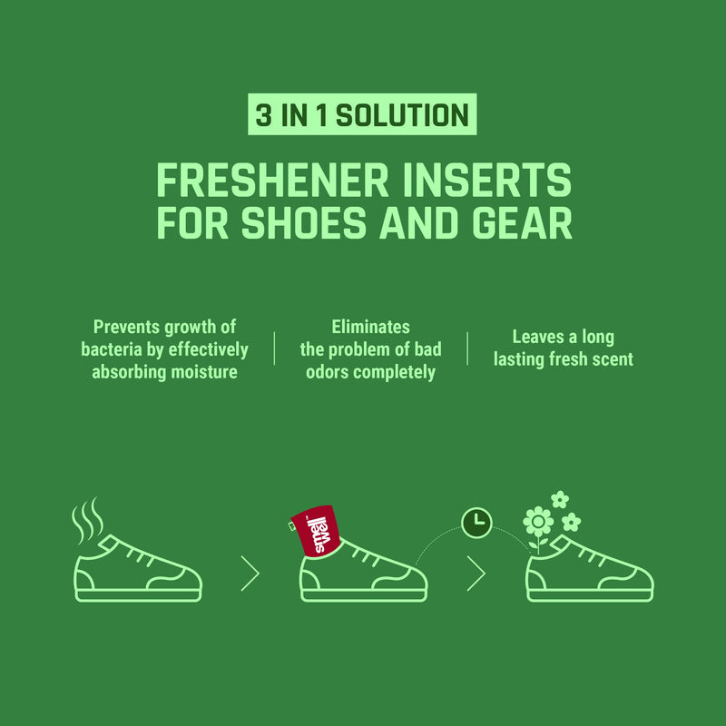 [Australia] - SmellWell - Scented Shoe deodorizer - Odor Eliminator - Activated Bamboo Charcoal - Air Purifying Bags - Freshener Inserts Original Size - Camo Green 